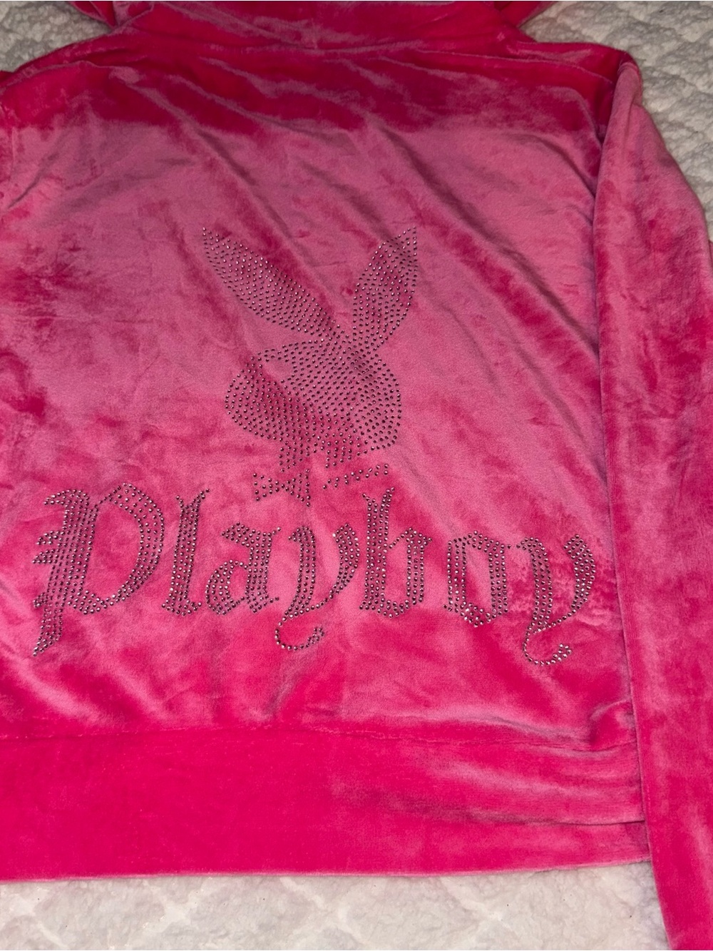 PLAYBOY Hot Pink Velour Loungewear Set - Picture 4 of 8
